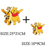 Winnie the Pooh Bear Cartoon Patches for Clothes Heat Transfer Thermal Stickers DIY Kids T shirt Iron on for Women Appliqued