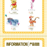 Disney Winnie the Pooh Crystal Building Blocks Winnie the Pooh Bear Table Decoration Adult Toys Children Gifts