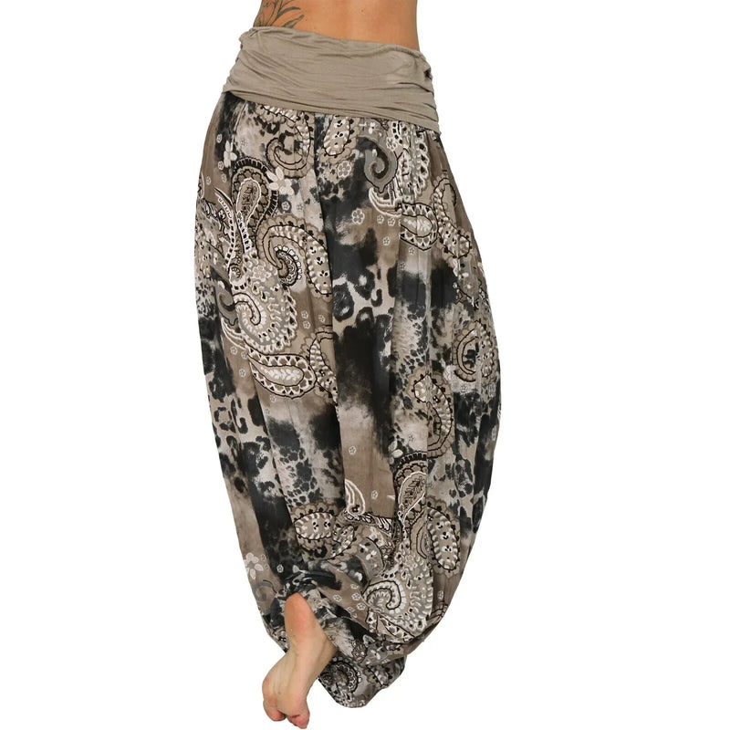 Plus Size 1XL-8XL Woman‘s Fashion  Multi-color Digital Printed Harem Pants Trousers Ladies Long Leg Wide Leg Pants Pants