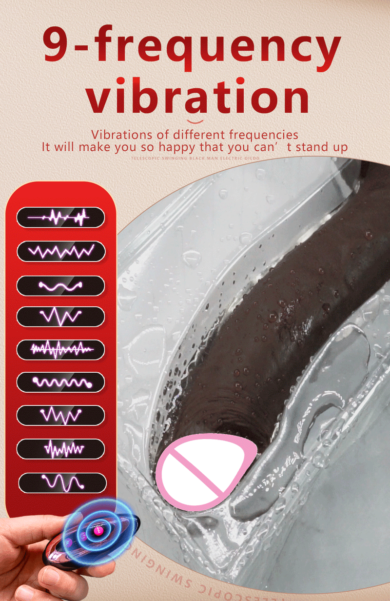 10.6in Long Realistic dildo Black vibrator penis telescopic Swing Heating silicone dildo remote control Dildo Vibrator for wome