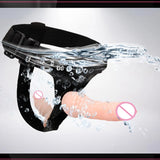 Strap On Realistic Double Dildo Pants For Woman Men Couples Dildo Panties For Lesbian Gay Flesh purple Vibrator Dildo For Gay