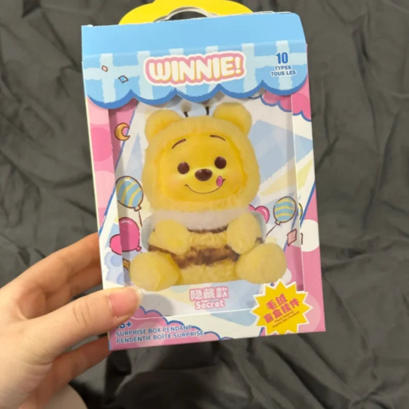Original Winnie The Pooh Naughty Party Vinyl Face Doll Blind Box Cute Puffy Figurine Collectible Toy Kawaii Girl Birthday Gift