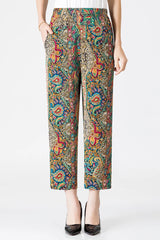 XL-8XL Plus Size Women Harem Pants Casual Elastic High Waist Pants Print Middle Aged Women Loose Straight Pants Mom Trousers