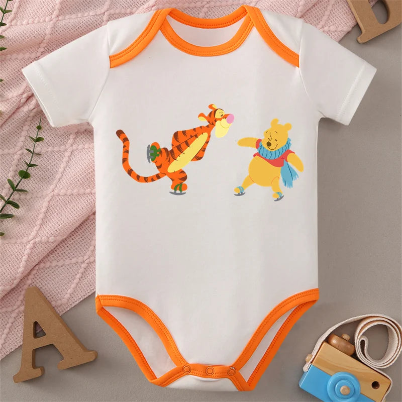 Winnie the Pooh MINISO 100% Cotton Jumpsuit Baby Cloths Onesie Bodysuit for 0 To 12 Months Newborn Best Cute Gift for Baby