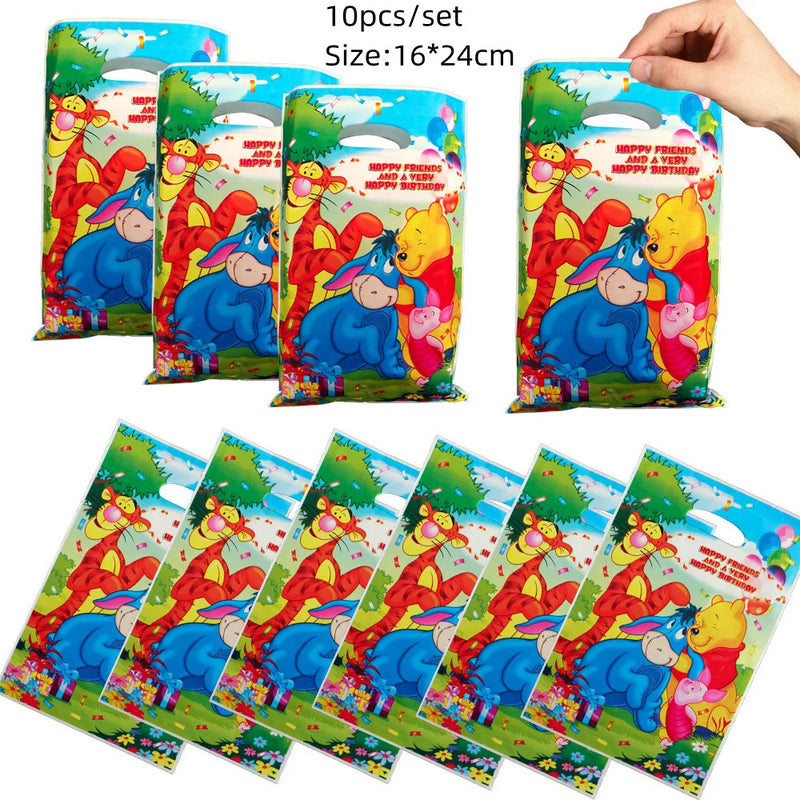 Disney Cartoon Winnie The Pooh Tablecloth Supplies Winnie The Pooh Party Disposable Table Cover Kids Birthday Party Decoration