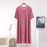 XL-8XL Plus Size Night Dress Woman New Short Sleeve Modal Sleepwear Women's Nightgowns Loose Comfort Night Wear Nightshirt