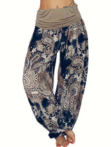 Plus Size 1XL-8XL Woman‘s Fashion  Multi-color Digital Printed Harem Pants Trousers Ladies Long Leg Wide Leg Pants Pants