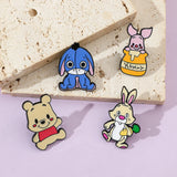 5 Pcs Cute cartoon soft Winnie the Pooh Brooch Winnie the Pooh and Tigger Metal Badges Bunny pin accessories