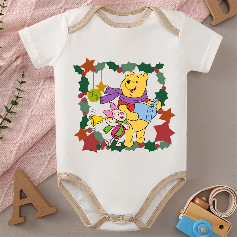 Winnie the Pooh MINISO 100% Cotton Jumpsuit Baby Cloths Onesie Bodysuit for 0 To 12 Months Newborn Best Cute Gift for Baby