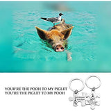 Best Friends Keychain Set Friendship Gift Winnie The Pooh Piglet Gift Winnie The Pooh Jewelry Puzzle Keychain Couple Gifts