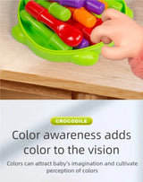 Children's Educational Toys Include Crocodile Inserts, Color and Number Matching, and Finger Fine Movement Exercises to Increase Children's Visual Perception of Color