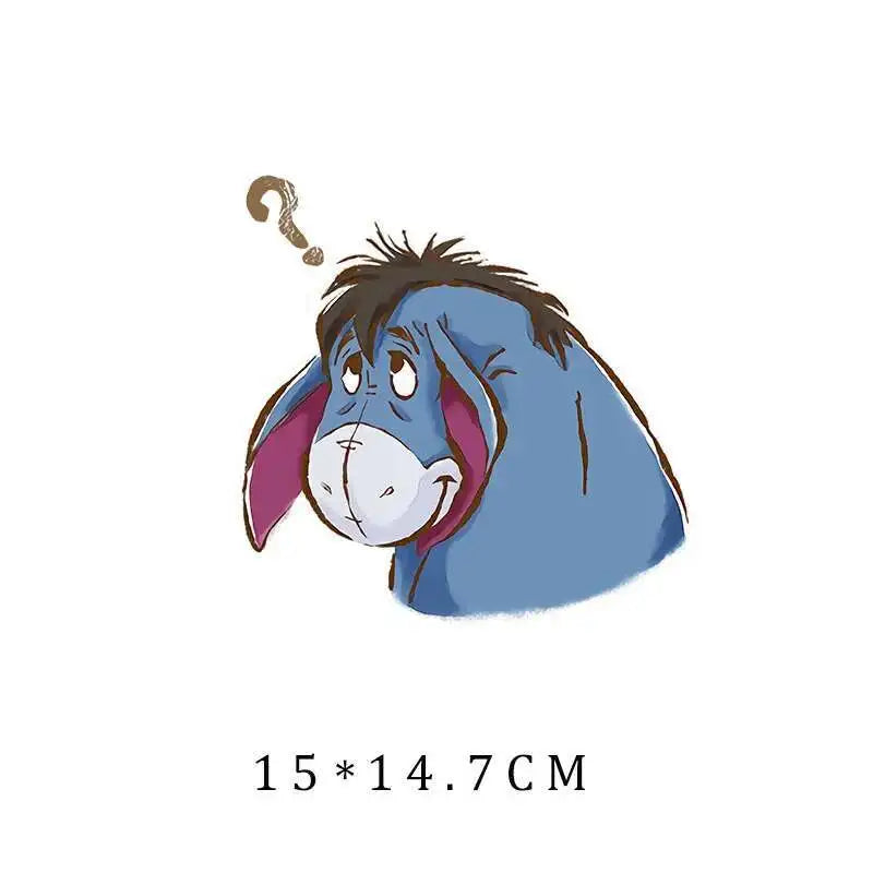 Miniso Co branded IP Winnie The Pooh Heat Transfer Clothes Stickers For Children Iron On Transfer Patches For Clothes Decor
