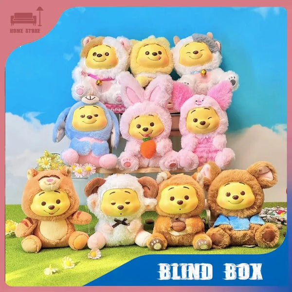 Winnie The Pooh Naughty Party Blind Box Desktop Collectible Plush Pendant Mystery Doll Toy for Girls Birthday Decoration Gift