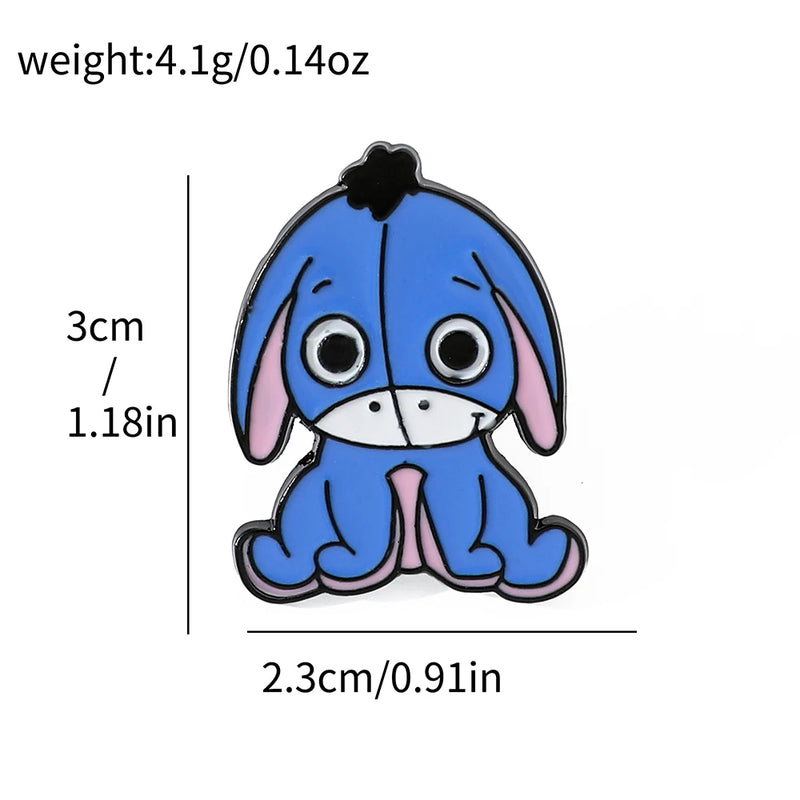 5 Pcs Cute cartoon soft Winnie the Pooh Brooch Winnie the Pooh and Tigger Metal Badges Bunny pin accessories