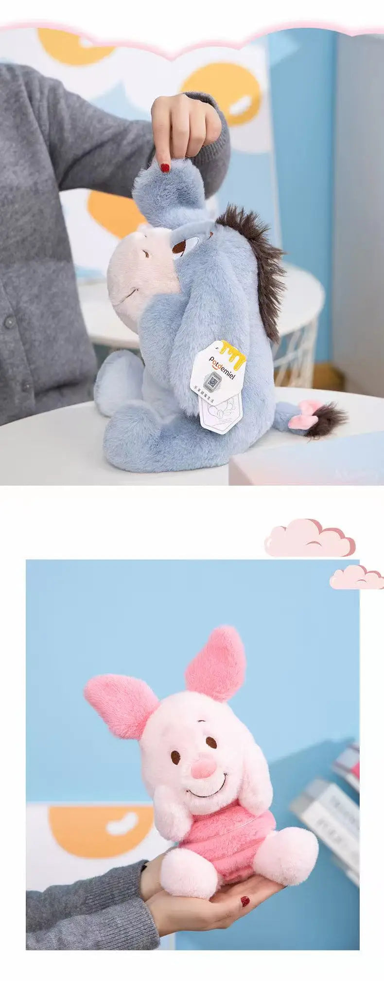 New MINISO Winnie the Pooh series stuffed plush toys, cute cartoon dolls, fun collectibles, perfect birthday gifts for kids.