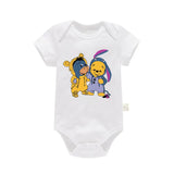 Cute Winnie the Pooh Bear Cartoon Toddler Jumpsuit Baby Girl Boy Black Cotton Clothes Kawaii Summer Newborn Baby Romper