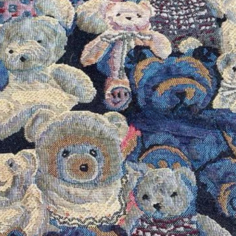 Blue Winnie The Pooh Jacquard Fabric Ins Wind Thickened Cartoon Stiff Silhouette Spring Autumn Coat Three Dimensional Book Cloth