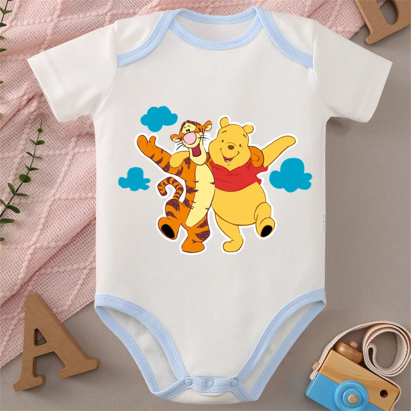 Winnie the Pooh MINISO 100% Cotton Jumpsuit Baby Cloths Onesie Bodysuit for 0 To 12 Months Newborn Best Cute Gift for Baby
