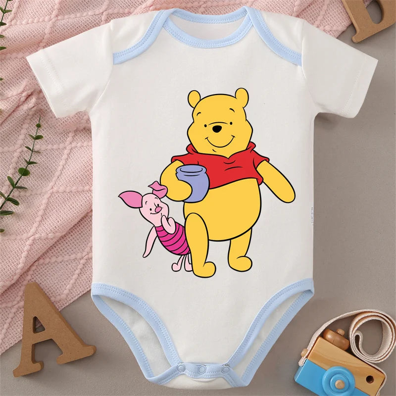 Winnie the Pooh MINISO 100% Cotton Jumpsuit Baby Cloths Onesie Bodysuit for 0 To 12 Months Newborn Best Cute Gift for Baby