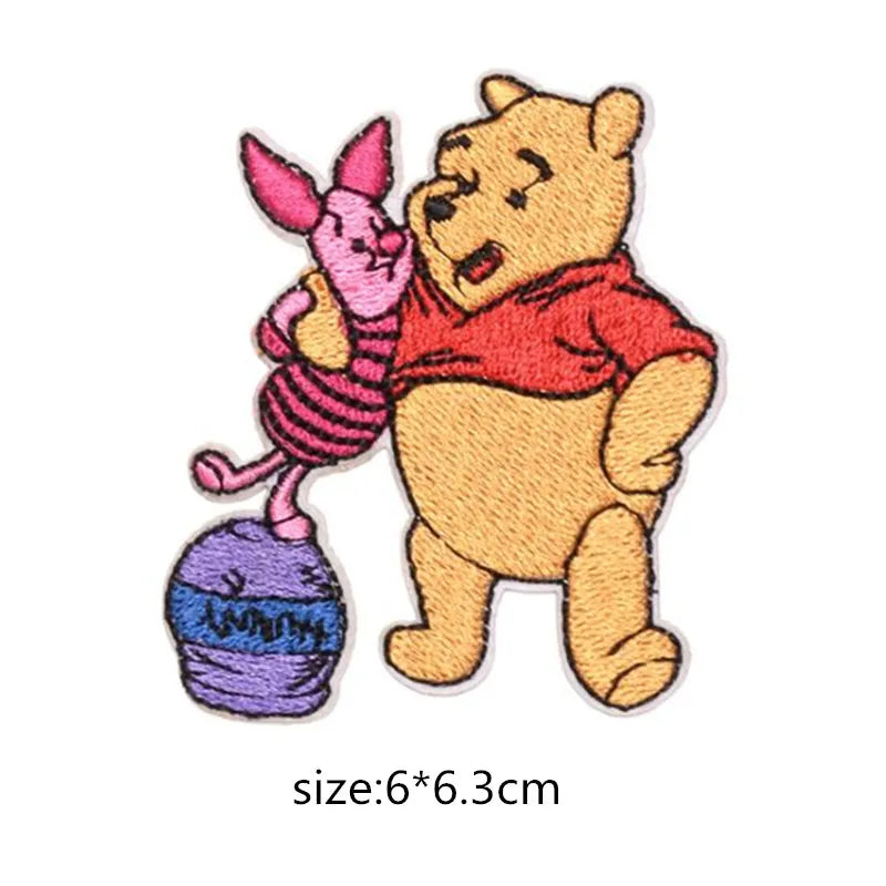 Cartoon Winnie the Pooh Patch Embroidered Iron on Lovely Embroidered Cloth Patches  DIY Garment Decoration Cloth