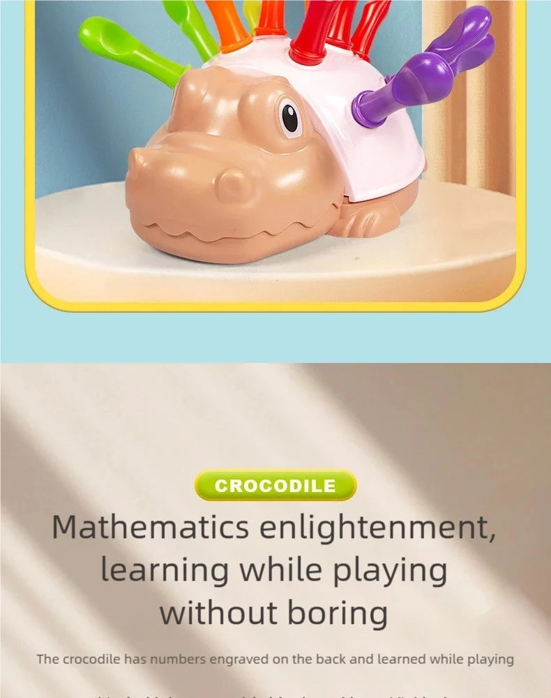 Children's Educational Toys Include Crocodile Inserts, Color and Number Matching, and Finger Fine Movement Exercises to Increase Children's Visual Perception of Color