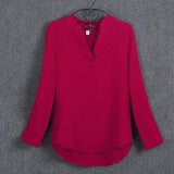 Plus Size Blouse Clothing Women Long Sleeve Shirt Chiffon Blouse Ladies Top blusa feminina S-5XL