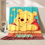 Customized Name Personalized Blanket Winnie The Pooh Printed Blanket Soft and Comfortable Home Travel Adult and Warm Blanket