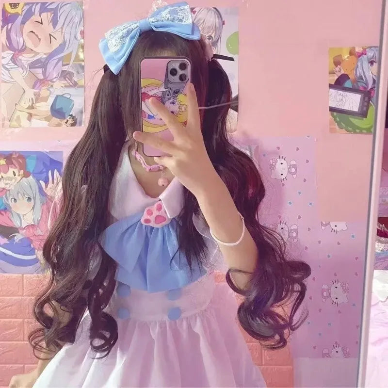 2025 Summer S-4XL Size Super Cute Big Lolita Dress Women's Clothing Pink and Blue Cute Dress Maid Outfit  Cosplay