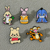5 Pcs Cute cartoon soft Winnie the Pooh Brooch Winnie the Pooh and Tigger Metal Badges Bunny pin accessories