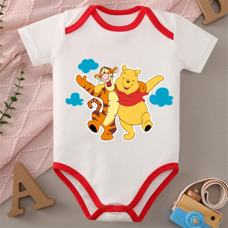 Winnie the Pooh MINISO 100% Cotton Jumpsuit Baby Cloths Onesie Bodysuit for 0 To 12 Months Newborn Best Cute Gift for Baby
