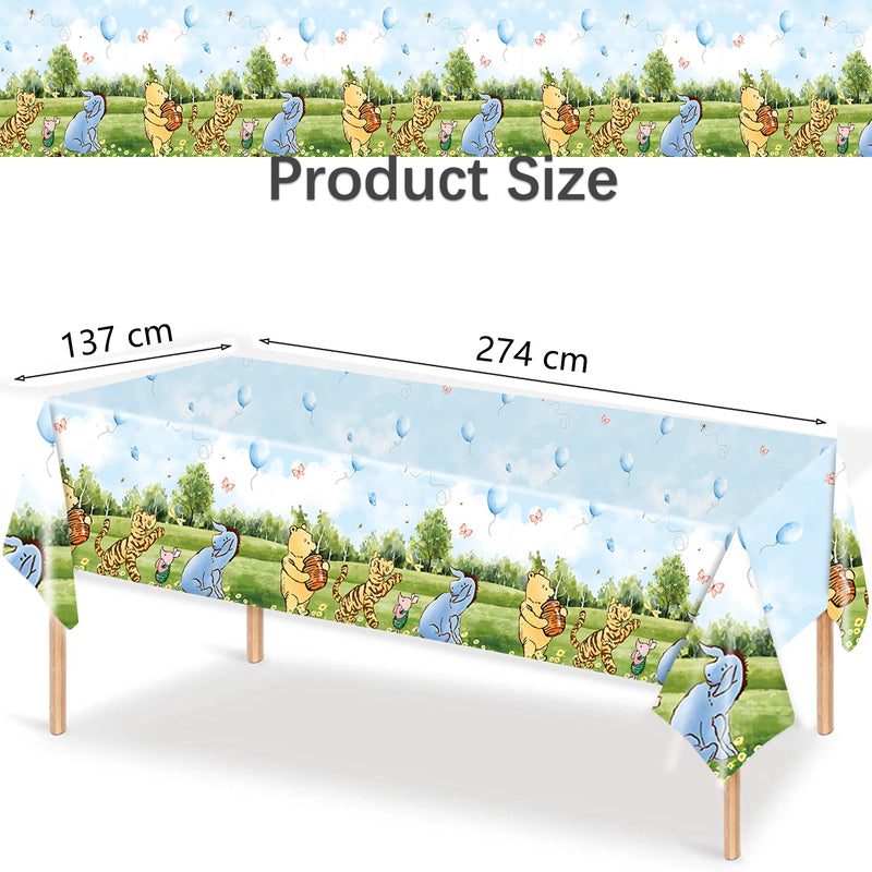 Winnie the Pooh Party Tablecloth Kids Birthday Supplies Winnie the Pooh  Decorations Tablecover for Boys Girls Baby Shower