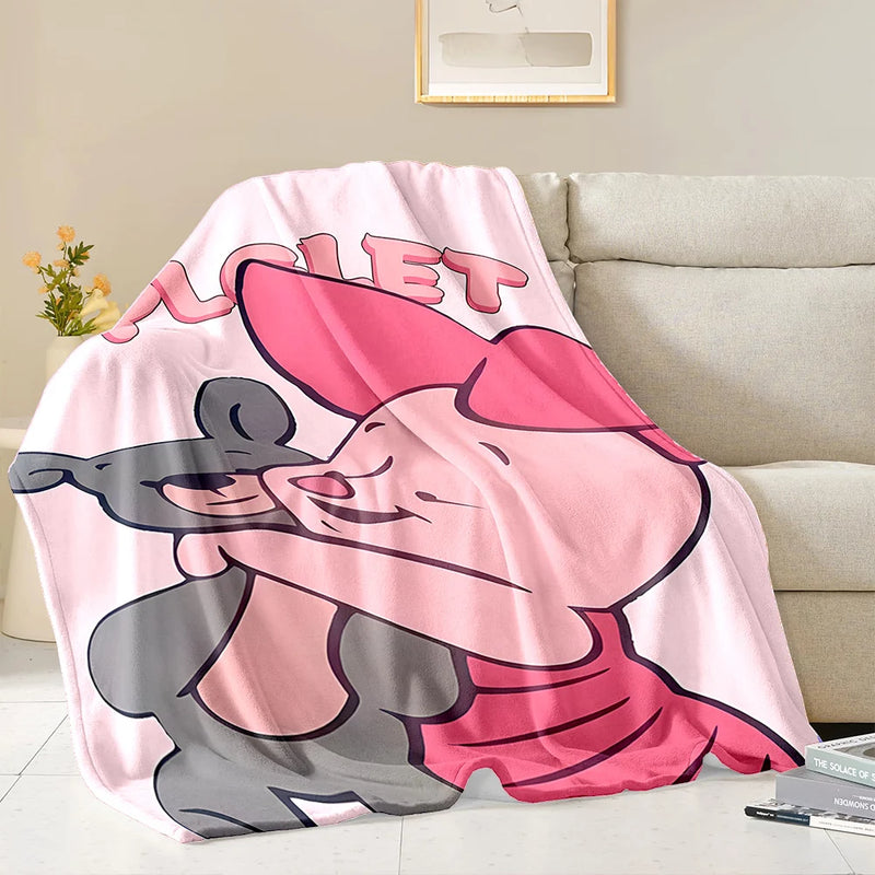 3D Winnie the Pooh Piglet  Cartoon Flannel Blanket for Bed Bedroom Sofa Picnic,Throw Blanket for Cover Outdoor Leisure Nap Gifts