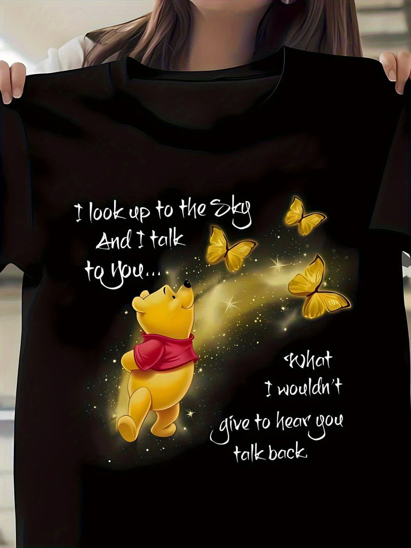 Winnie The Pooh Cartoon Boy Girl Summer T-Shirt Family Parent-Child Clothing Casual Comfortable Oversized Short Sleeve Men Women