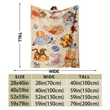 1PC Winnie the Pooh Blanket for Cozy ,Multifunctional blanket suitable for home,  travel, camping, nap cover blanket.