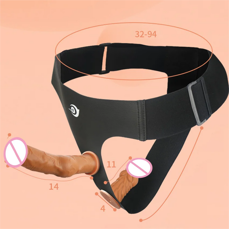 Strap On Realistic Double Dildo Pants For Woman Men Couples Dildo Panties For Lesbian Gay Flesh purple Vibrator Dildo For Gay