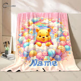 Customized Name Personalized Blanket Winnie The Pooh Printed Blanket Soft and Comfortable Home Travel Adult and Warm Blanket
