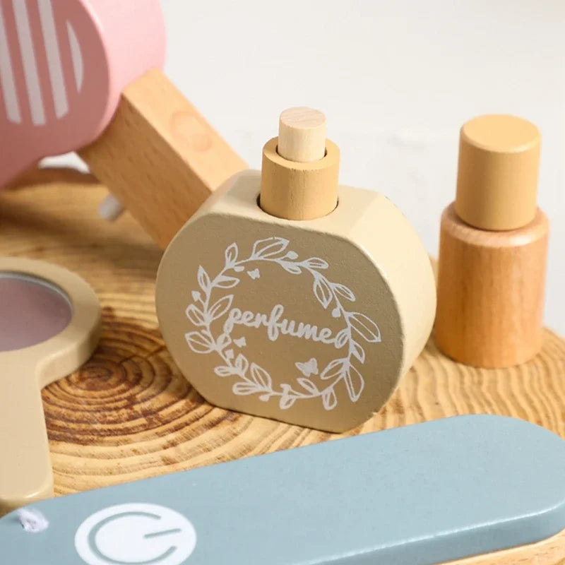 Wooden Baby Toys Simulation Cosmetics Set Pretend Makeup Toys Girls Playing House Game Children Early Education Montessori Toys