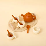 Wooden Afternoon Tea Set Toys,Early Educational Toys for Toddlers,Kitchen Accessories Afternoon Tea Party Food Play Girls Toys