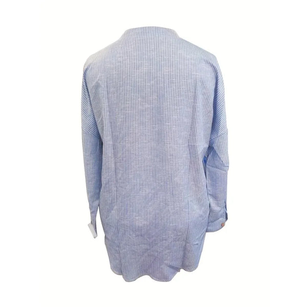 Plus Size 1XL-5XL New Women's Blouses Vintage Casual Fashion Button Striped Long-sleeved Formal Office Shirts Top Women Clothing