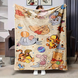 1PC Winnie the Pooh Blanket for Cozy ,Multifunctional blanket suitable for home,  travel, camping, nap cover blanket.