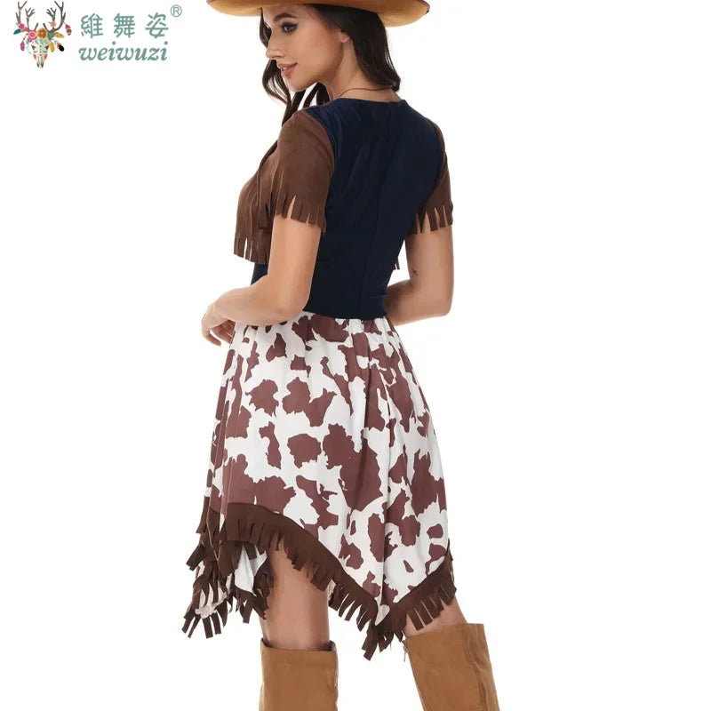 Halloween Costume Adult Female Western Cowboy Costume Sexy Halloween Cosplay Masquerade Cosplay Costume Show Fancy Dress Pretty