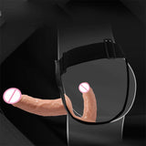 Strap On Realistic Double Dildo Pants For Woman Men Couples Dildo Panties For Lesbian Gay Flesh purple Vibrator Dildo For Gay