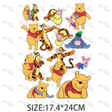 Children's Cartoon Winnie The Pooh Cute Winnie And His Friend Image Ironing Patches Transfer On The Clothes Garment Accessory