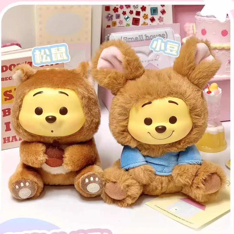 Original Winnie The Pooh Naughty Party Vinyl Face Doll Blind Box Cute Puffy Figurine Collectible Toy Kawaii Girl Birthday Gift