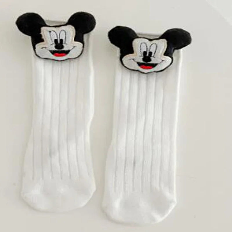 Newborn Baby Boys Girls Rompers+Sock+Hat 3pcs Set Cartoon Mickey Pooh Donald Duck Print Cotton Clothes Jumpsuit Infant Bodysuits