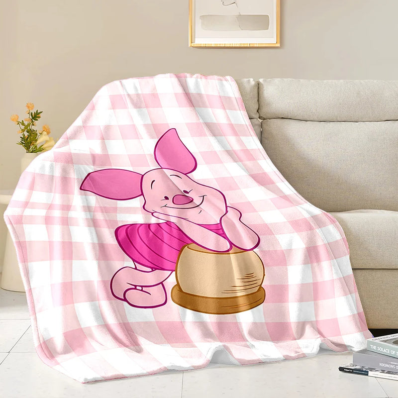 3D Winnie the Pooh Piglet  Cartoon Flannel Blanket for Bed Bedroom Sofa Picnic,Throw Blanket for Cover Outdoor Leisure Nap Gifts