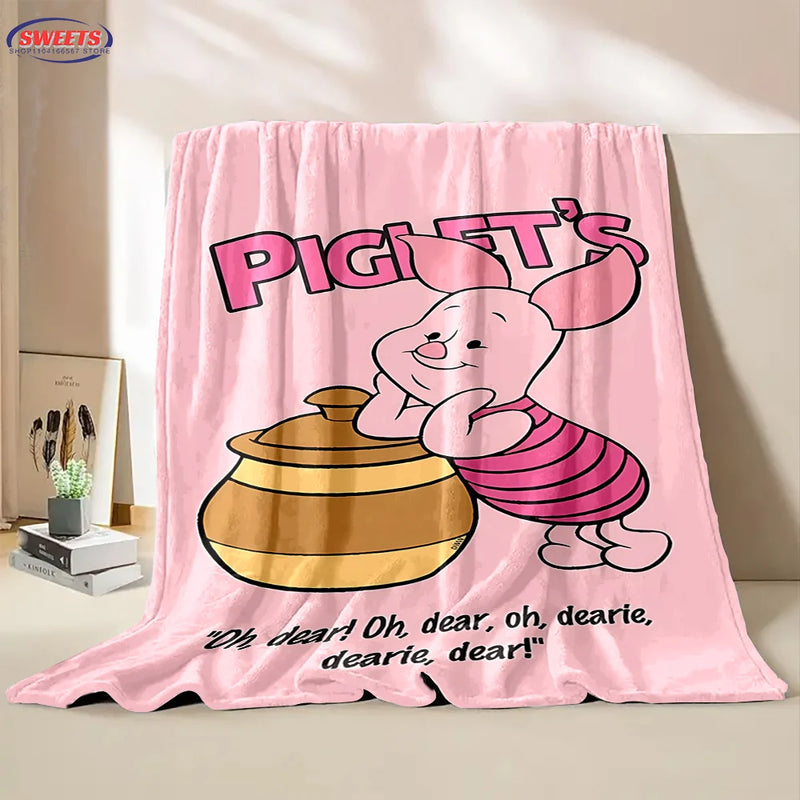 3D Winnie the Pooh Piglet  Cartoon Flannel Blanket for Bed Bedroom Sofa Picnic,Throw Blanket for Cover Outdoor Leisure Nap Gifts