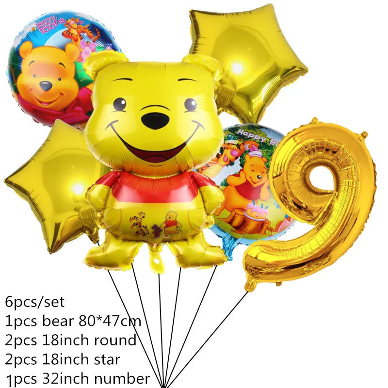 Disney Cartoon Winnie The Pooh Tablecloth Supplies Winnie The Pooh Party Disposable Table Cover Kids Birthday Party Decoration