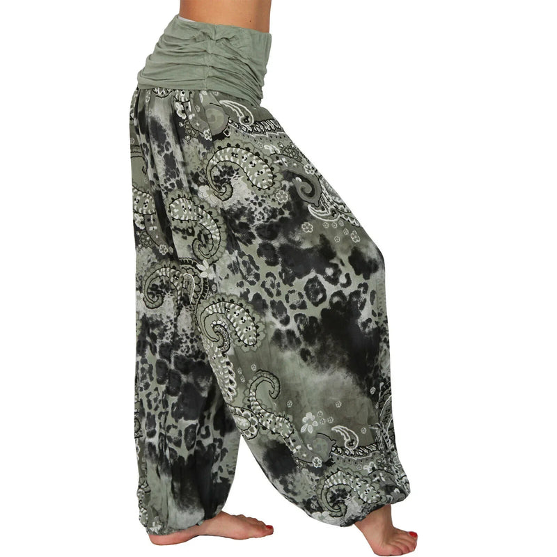 Plus Size 1XL-8XL Woman‘s Fashion  Multi-color Digital Printed Harem Pants Trousers Ladies Long Leg Wide Leg Pants Pants
