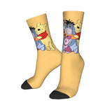 Winnie The Pooh Group Hug Socks Men Women Polyester Funny Happy Eeyore Piglet Tigger Harajuku Middle Tube Socks Gift Stockings